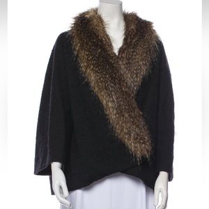 Smythe Faux Fur Cape Jacket size L